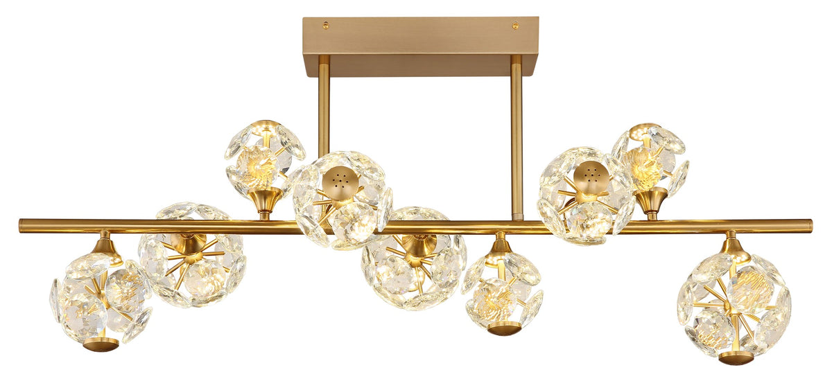 Luminária de teto LED em cristal dourado atmosférico – imagem 2