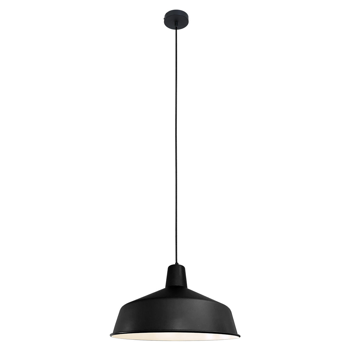 Industriální černá závěsná lampa Mexlite Blackmoon Ø40 cm – obrázek 1