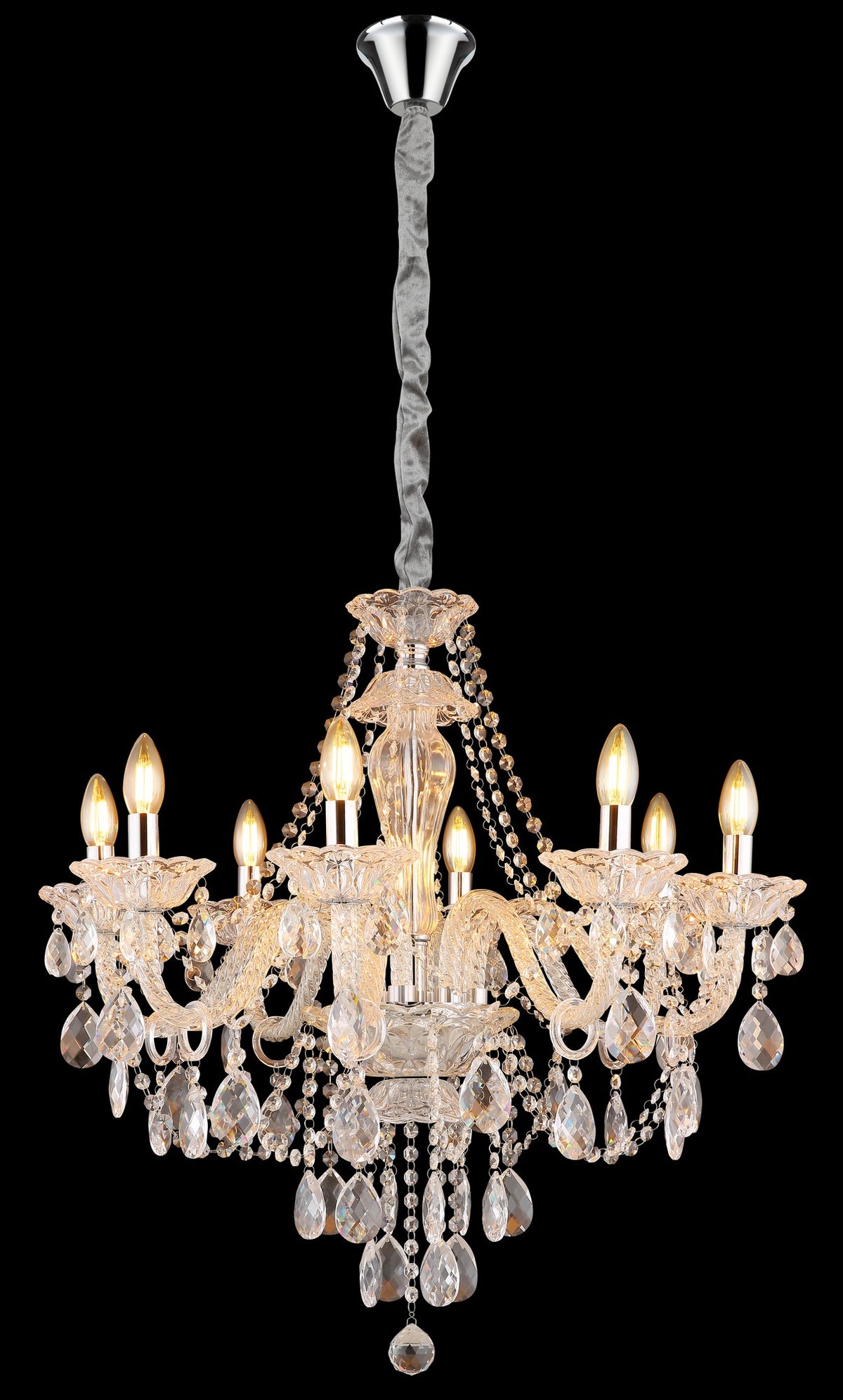 Candelabro de cristal cromado sutil – imagem 3
