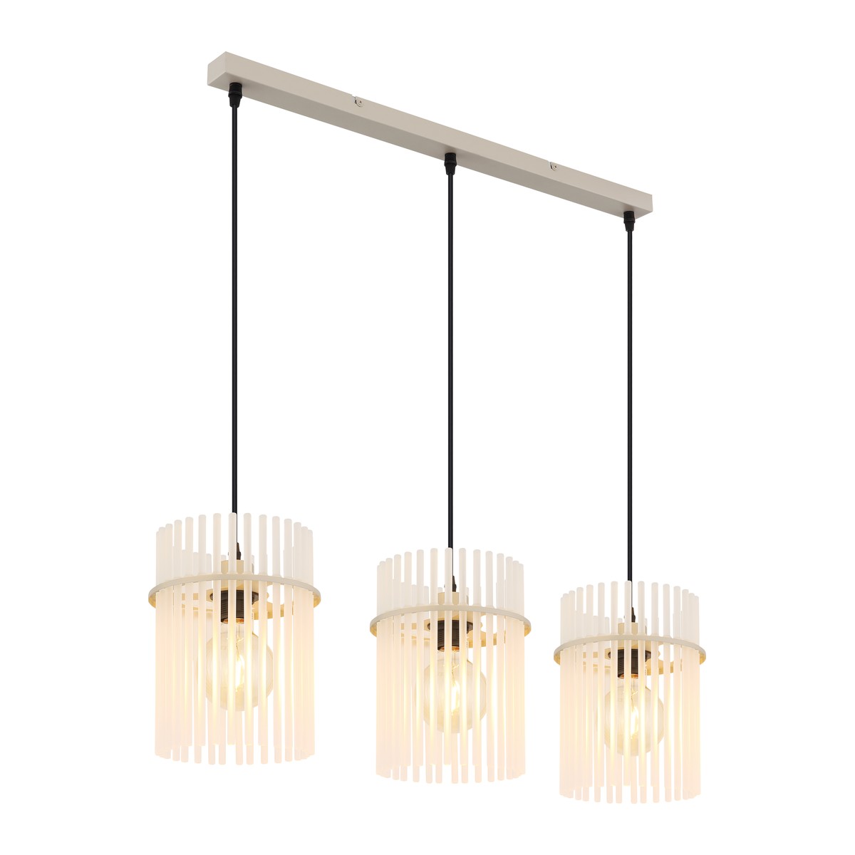 Candelabru mare de sticlă de culoare nisipoasă cu 3 lumini