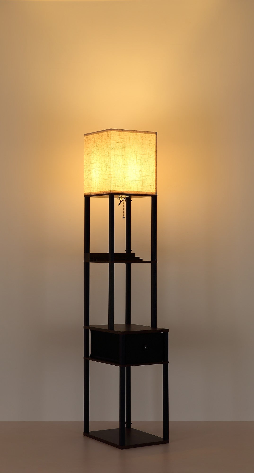 Lampada da terra in lino marrone scuro senza tempo – immagine 9