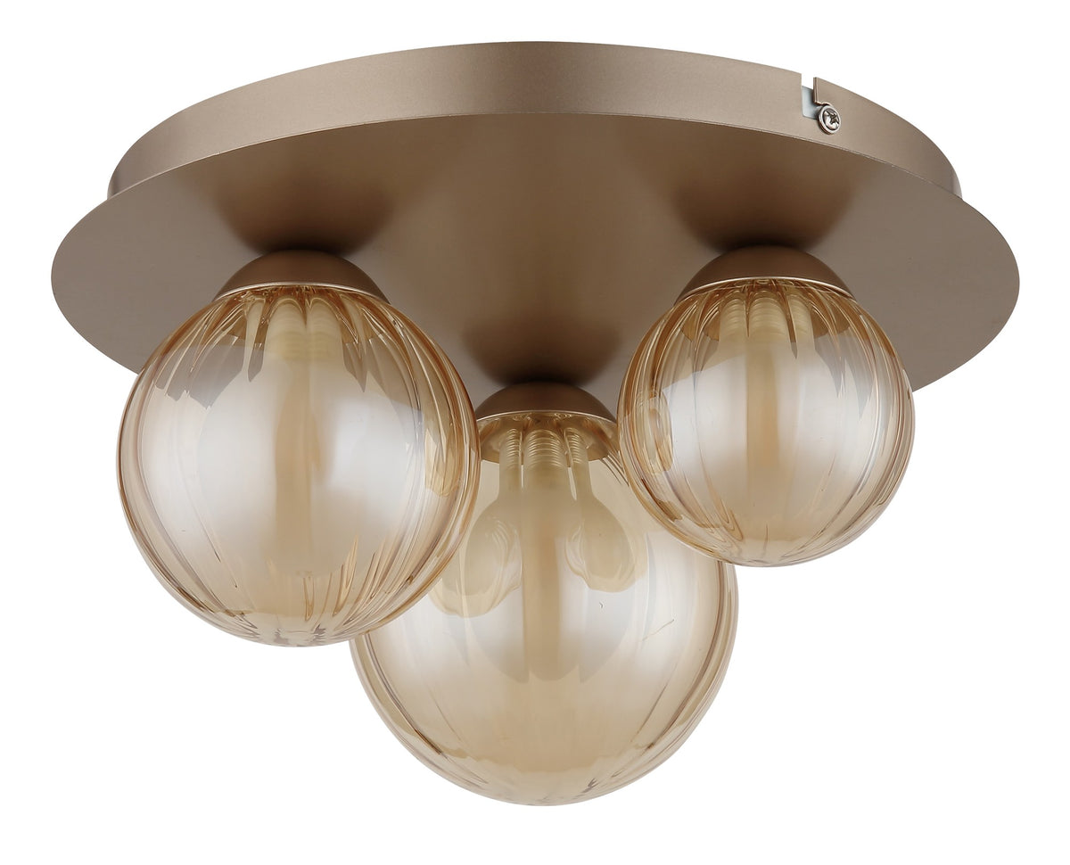 Lustre de têmpora em cor cappuccino luxo com 3 luzes – imagem 1
