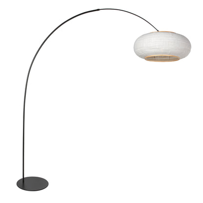 zwarte-booglamp-met-elegante-linnen-kap-anne-lighting-curve-main-image