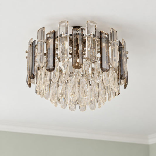 ORGINA Luxurious Chrome Crystal Glass Ceiling Light – lifestyle image