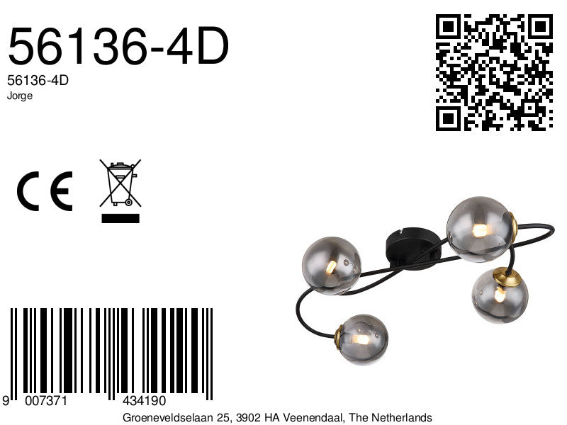 gedraaide-plafondlamp-zwart-messing-4-rookglasbol-globo-jorge-variant-image8a