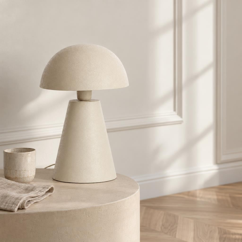 Beige retro tafellamp Light & Living Surrina – sfeerbeeld
