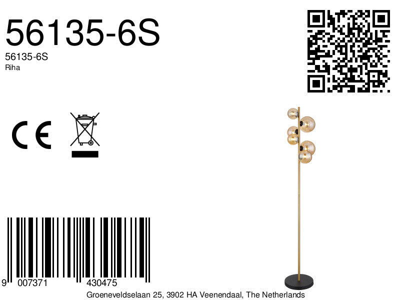 verticale-6-amberglasbol-vloerlamp-zwart-messing-globo-riha-variant-image8a