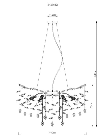 Grande candelabro de cristal dourado – imagem 5