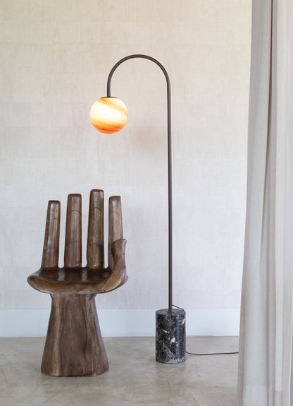 Štýlová hnedá mramorová podlahová lampa It's About RoMi Tivoli – obrázok 2