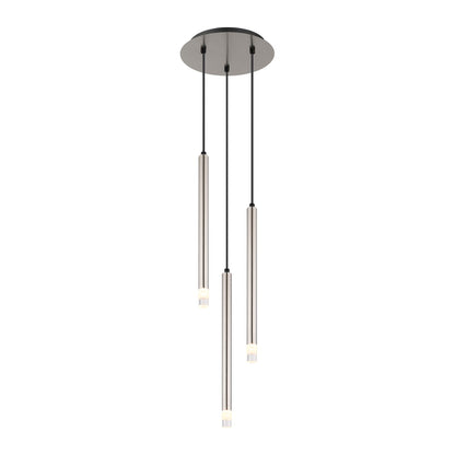 Lampadario in metallo color nichel a 3 luci elegante