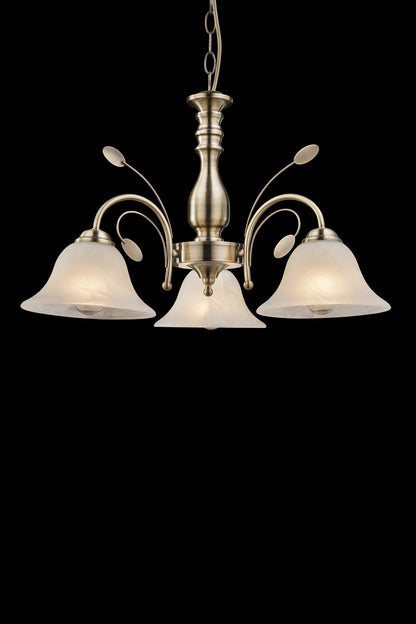 Piccolo lampadario in vetro color ottone – immagine 3