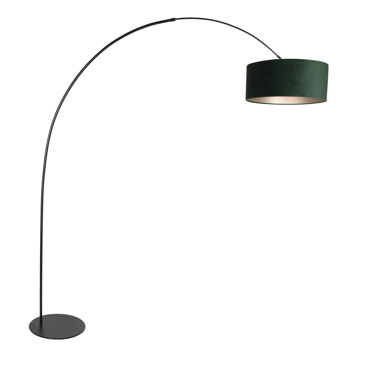 Подова дъгова лампа Curve в черно и зелено – Anne Lighting