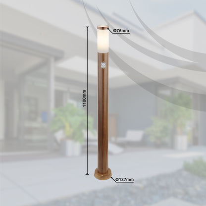 Lampada da esterno in acciaio inossidabile color legno elegante – immagine 5
