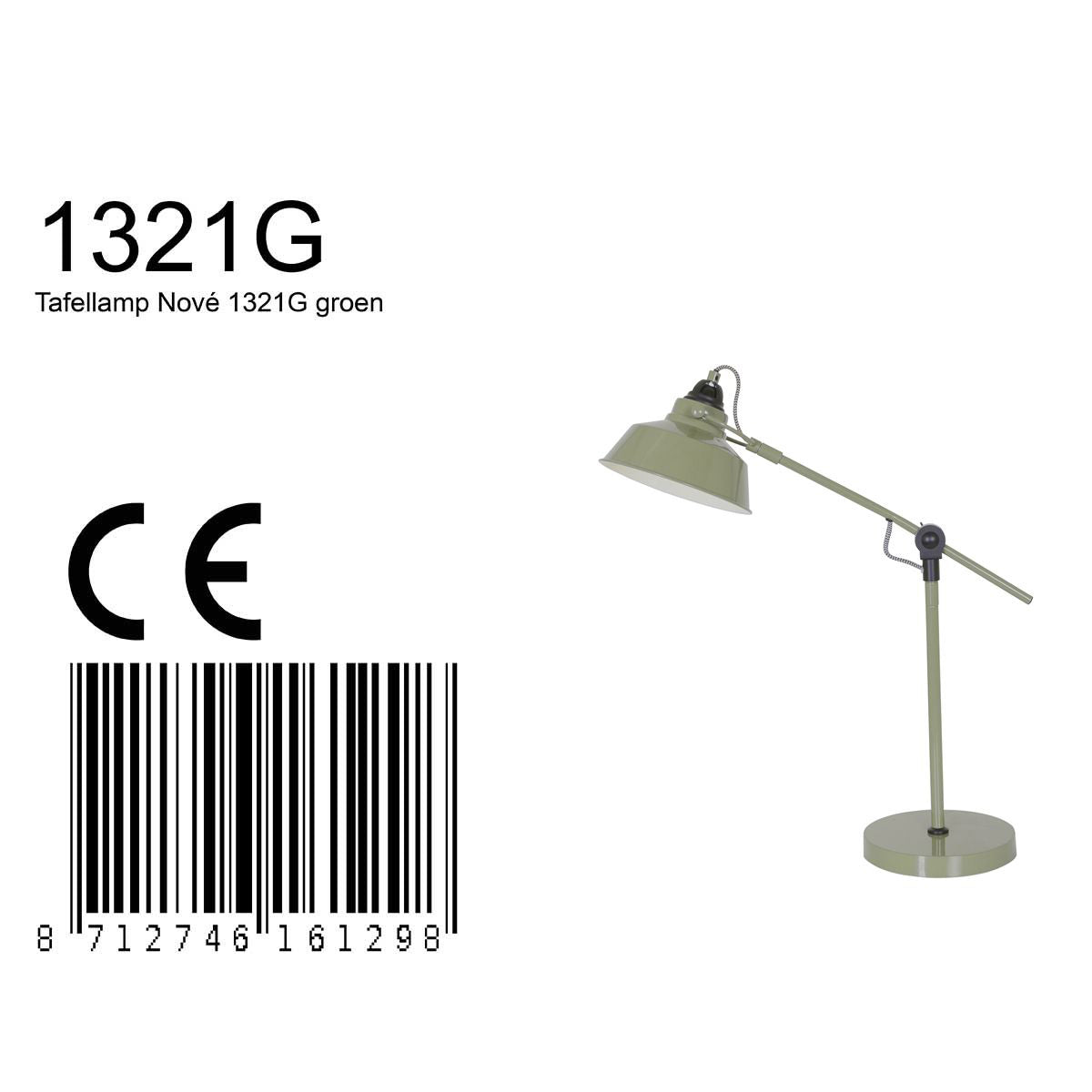 Grøn industriel bordlampe Mexlite Nove – billede 8