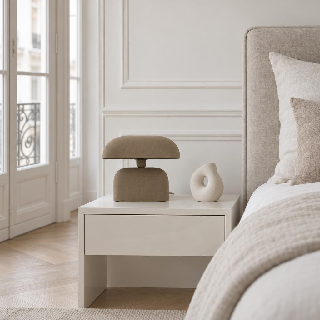 Tmavě hnědá stolní lampa Light & Living Todd – fotografie v interiéru