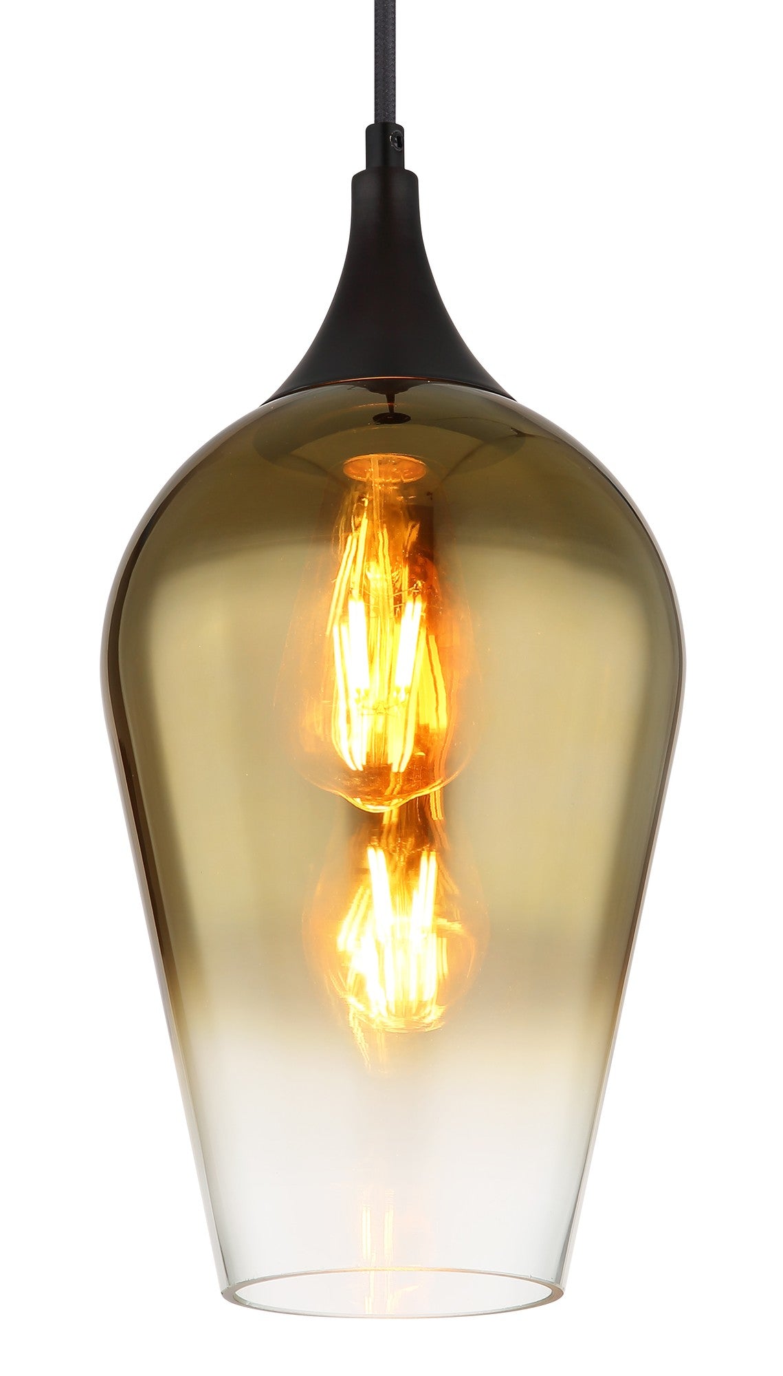 Luminária suspensa de vidro preto luxuoso – imagem 2