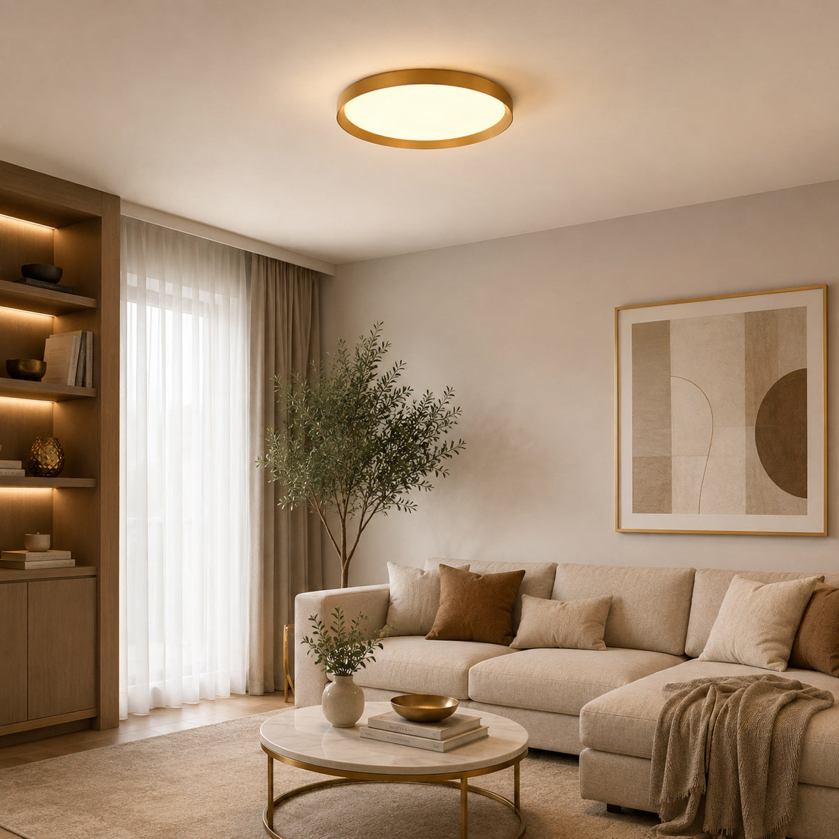 Steinhauer Flady plafondlampa i guld med LED – bild 2