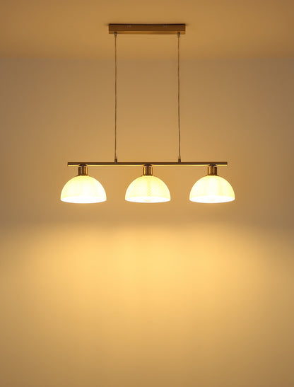 Lampadario a tre luci in vetro color nichel charmante – immagine 5