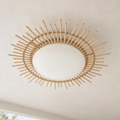Aura bambusloftslampe med integreret LED – 50 cm – stemningsbillede