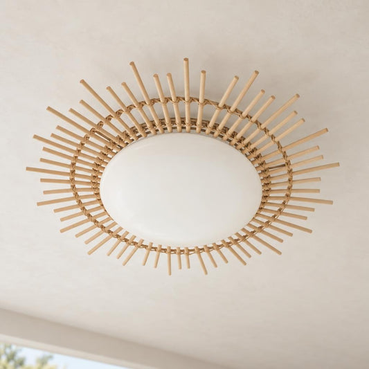 Aura taklampa i bambu med integrerad LED – Anne Light & Home – miljöbild