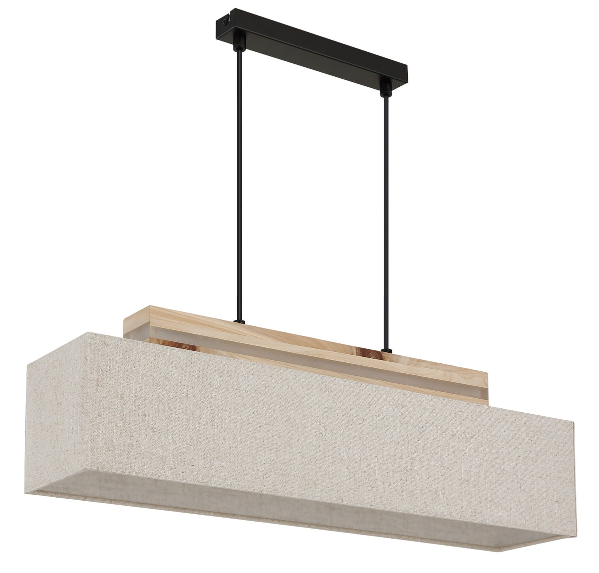 Lampada a sospensione moderna nera in lino a 3 luci – immagine 1
