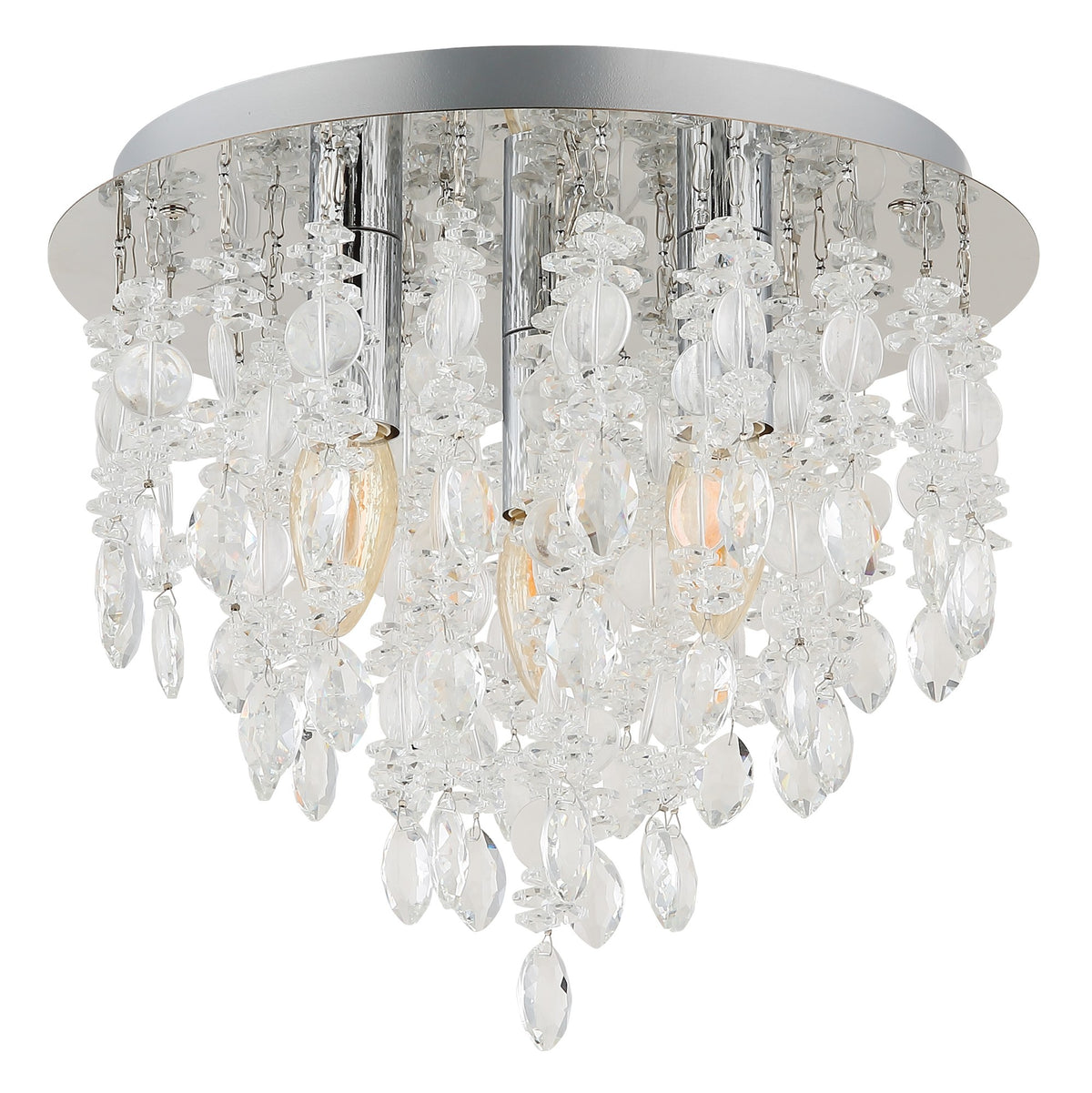 Lampada da soffitto a 3 luci in metallo cromato di lusso – immagine 1