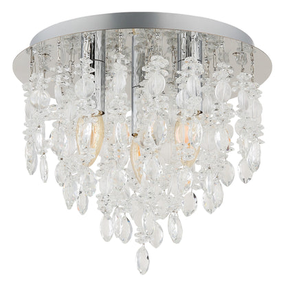 Lampada da soffitto a 3 luci in metallo cromato di lusso – immagine 1