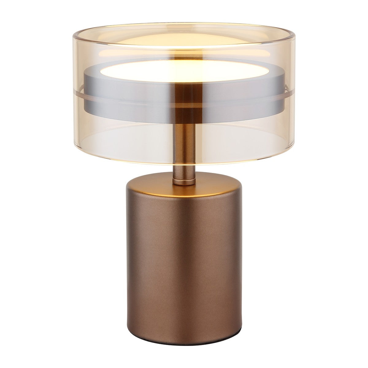 Luminária de mesa LED em vidro cor café luxuosa