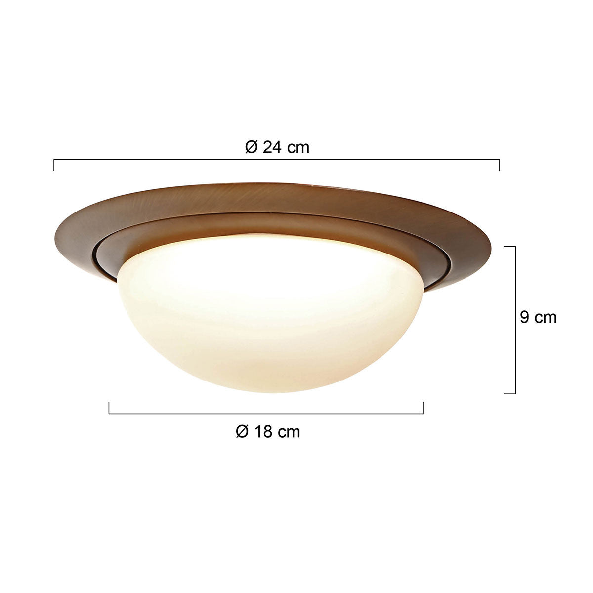 Steinhauer Ikaro bronz LED mennyezeti lámpa – méretrajz