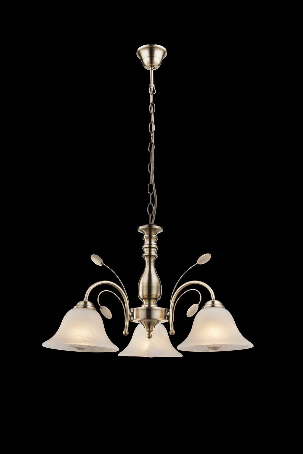 Piccolo lampadario in vetro color ottone – immagine 1