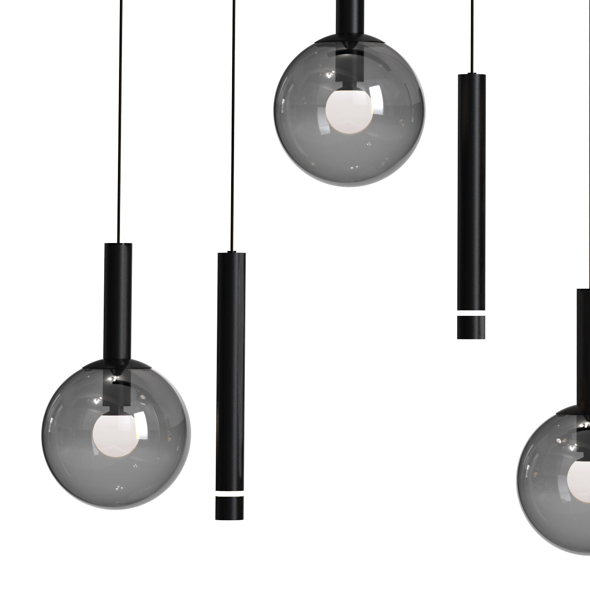 Sort 9 lyskilder spisestue pendel lampe med røgglas Steinhauer Volari – billede 4