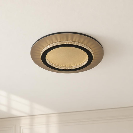 Jayden LED-kattovalaisin, mattamusta, Ø 35 cm – tunnelmakuva