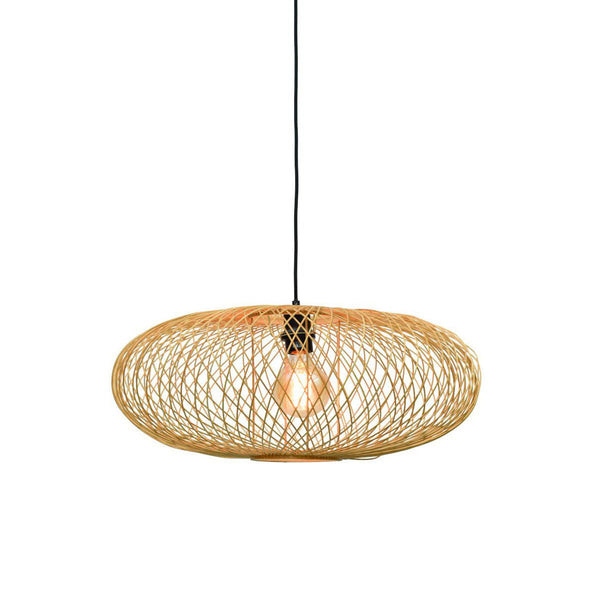 Naturel-bamboe zwarte bohemian hanglamp GOOD&MOJO Cango
