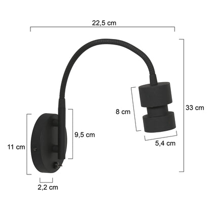 moderne-zwarte-wandlamp-metaal-steinhauer-natasja-led-variant-image7