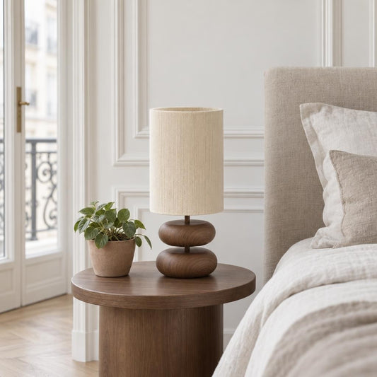 Danialo Beige & Cream Table Lamp with Cord Detail – lifestyle image