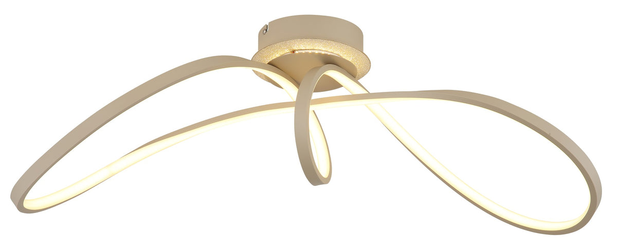 Lampada da soffitto in metallo LED color sabbia con carattere – immagine 2