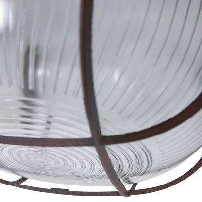 Industriële plafonnière Lisanne in bruin metaal en glas – Mexlite – afbeelding 5