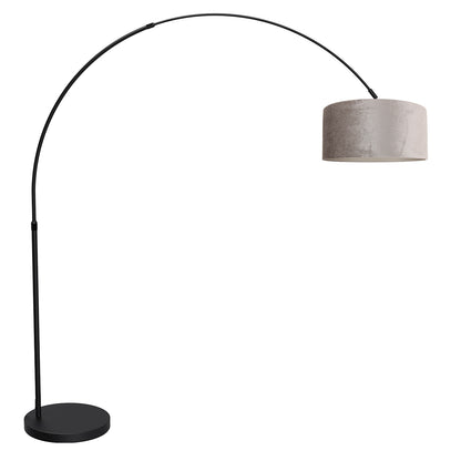 booglamp-zwart-met-zilveren-velours-kap-verstelbaar-e27-mexlite-flair-main-image