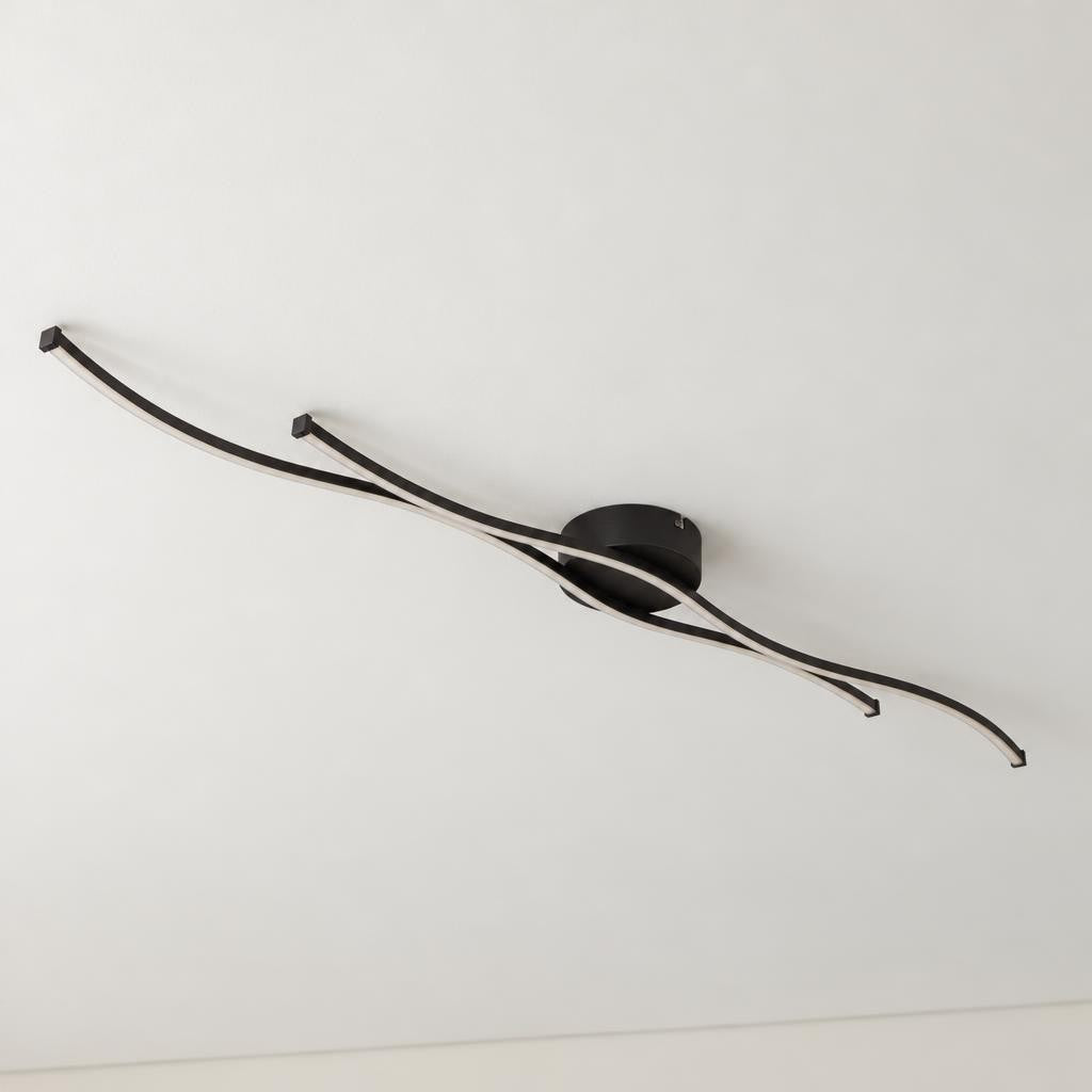 Boyd plafondlamp matzwart met geïntegreerde LED – sfeerbeeld
