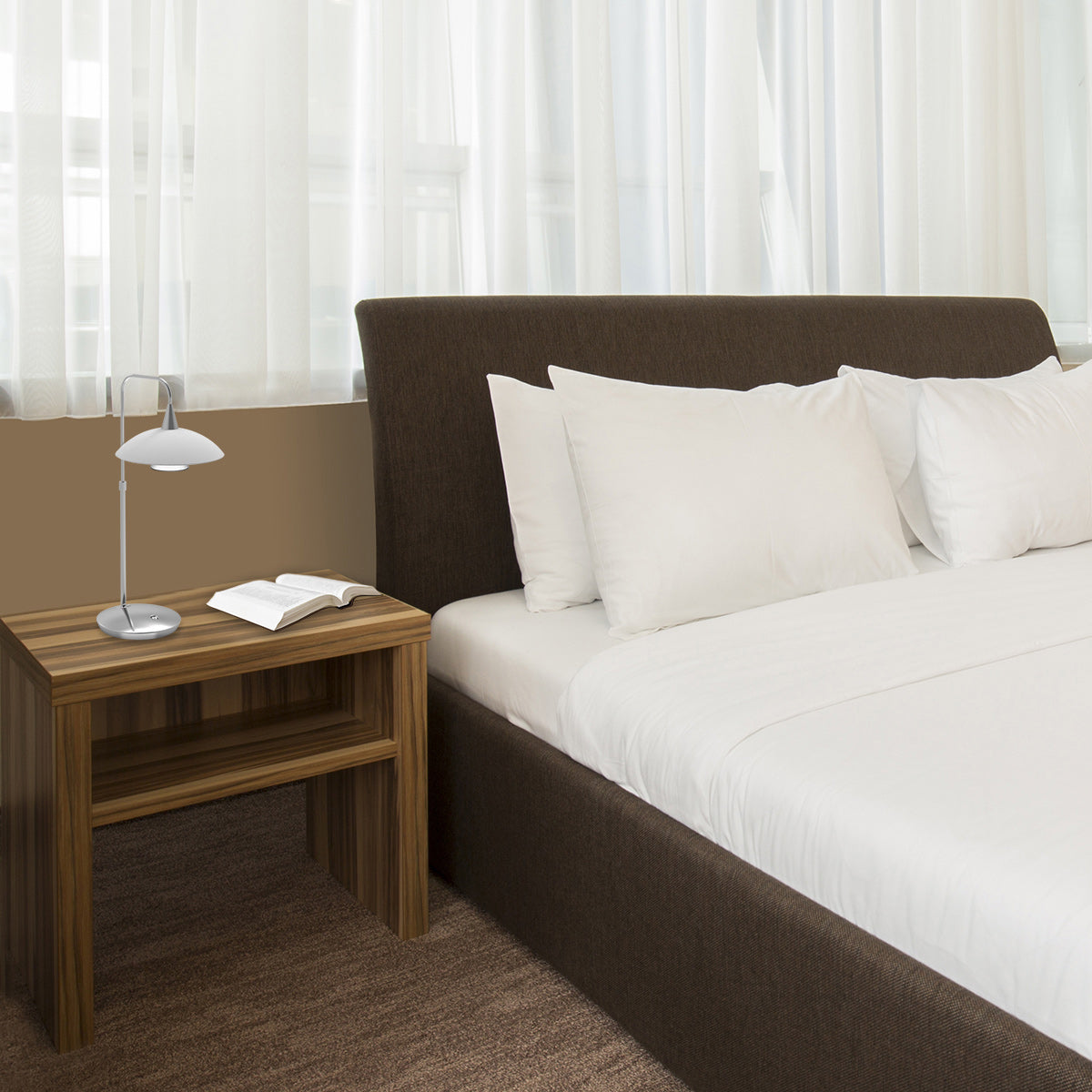Steinhauer Tallerken tafellamp staal en glas – afbeelding 2