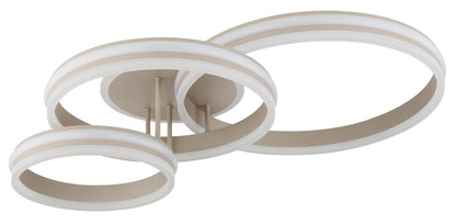 Grande lampada a soffitto LED in metallo color sabbia – immagine 1