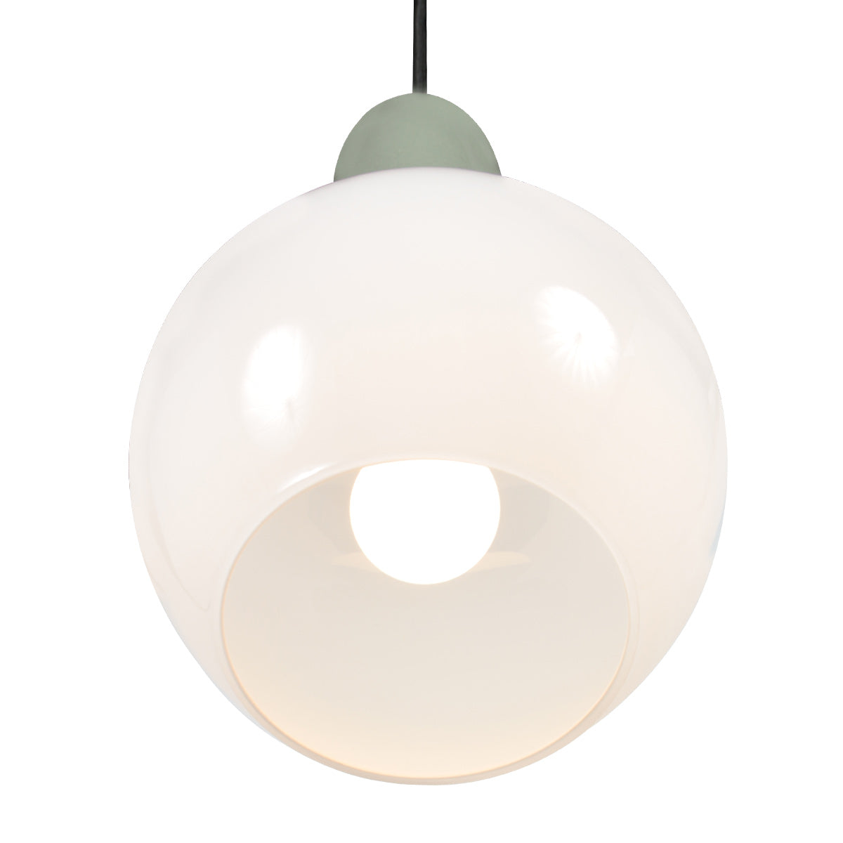 Lâmpada pendente esbelta de vidro branco e pedra Anne Light Vetrass – imagem 5
