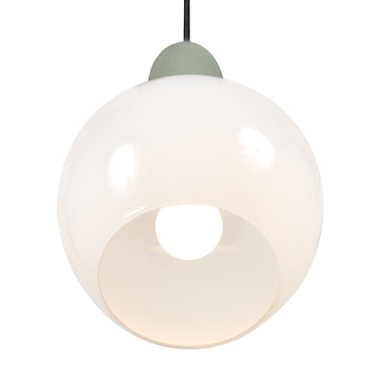 Lâmpada pendente esbelta de vidro branco e pedra Anne Light Vetrass – imagem 5