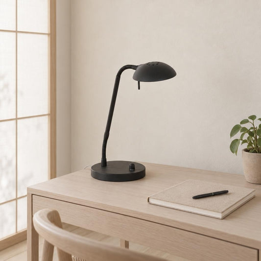 Lampada da tavolo Mexlite Biron nera LED – foto d'ambiente