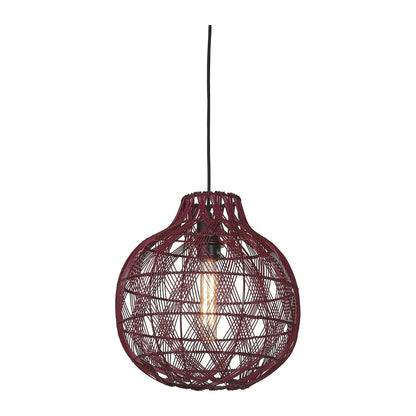 Bordeauxrode bamboe hanglamp met open vlechtwerk GOOD&MOJO MENDOZA