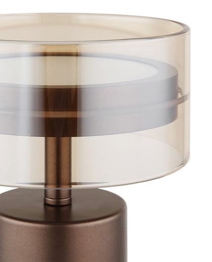 Luminária de mesa LED em vidro cor café luxuosa – imagem 3