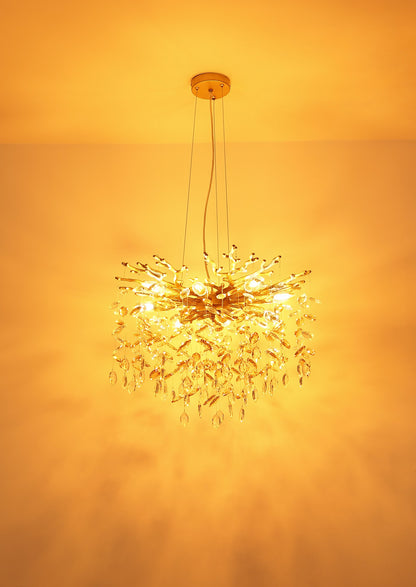 Grande candelabro de cristal dourado – imagem 3