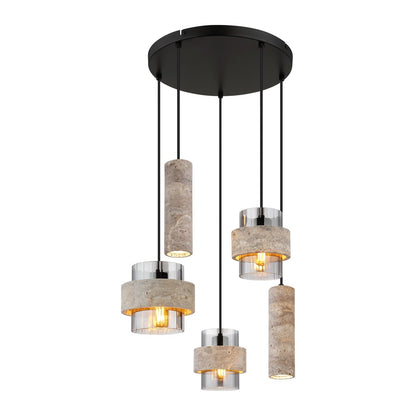 Lustre elegante preto de 5 luzes