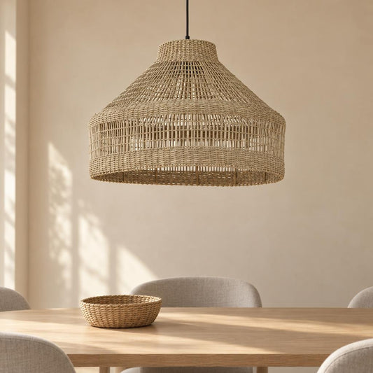 Lampada a sospensione beige Latika di Light & Living – foto d'ambiente