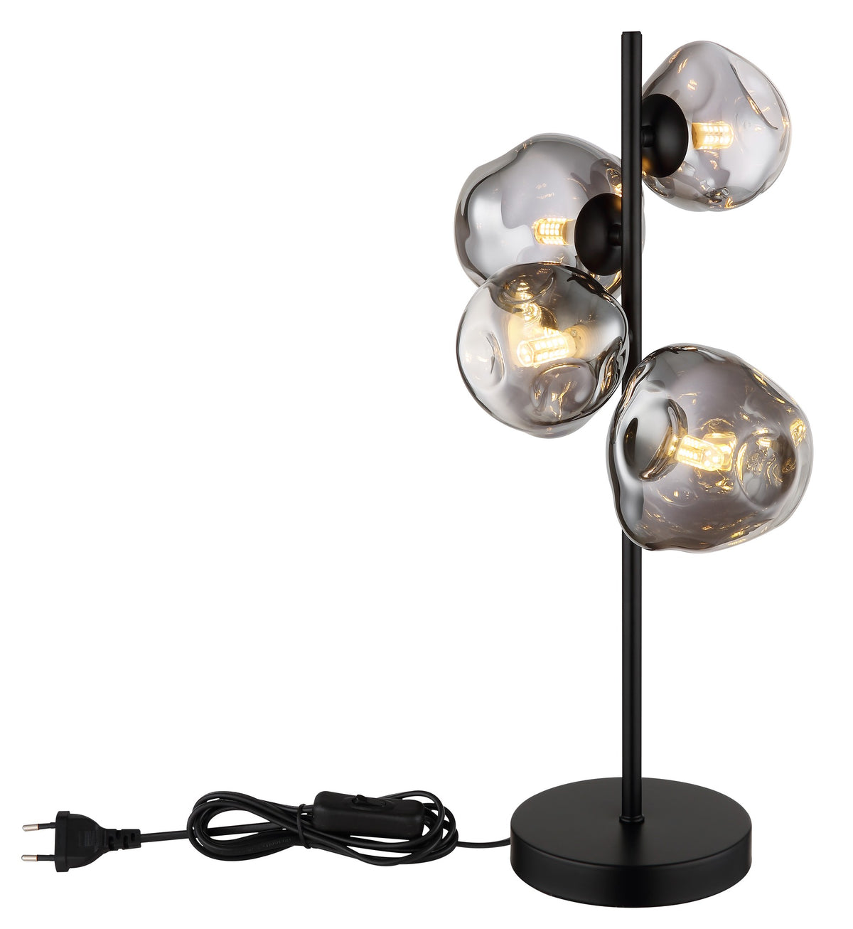 Luksuzna crna staklena stolna lampa – slika 3